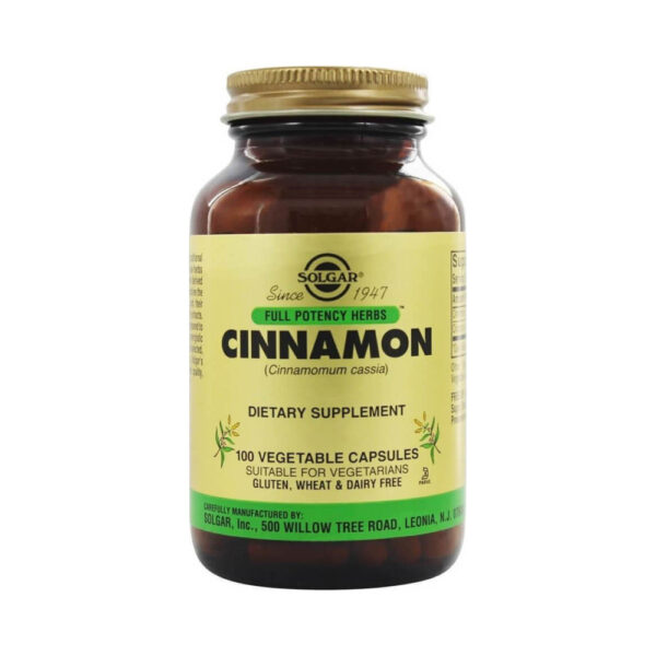 Solgar Cinnamon 500mg 100 φυτικές κάψουλες