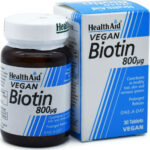 Health Aid Biotin Βιταμίνη για τα Μαλλιά, τo Δέρμα & τα Νύχια 800mcg 30 ταμπλέτες