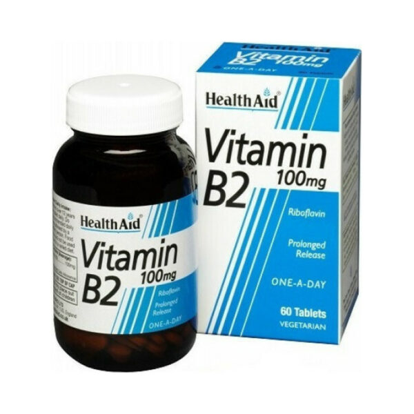 Health Aid B2 Βιταμίνη για Ενέργεια 100mg 60 ταμπλέτες