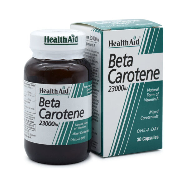 Health Aid Beta Carotene Βιταμίνη για τo Δέρμα 23000iu Πορτοκάλι 30 κάψουλες