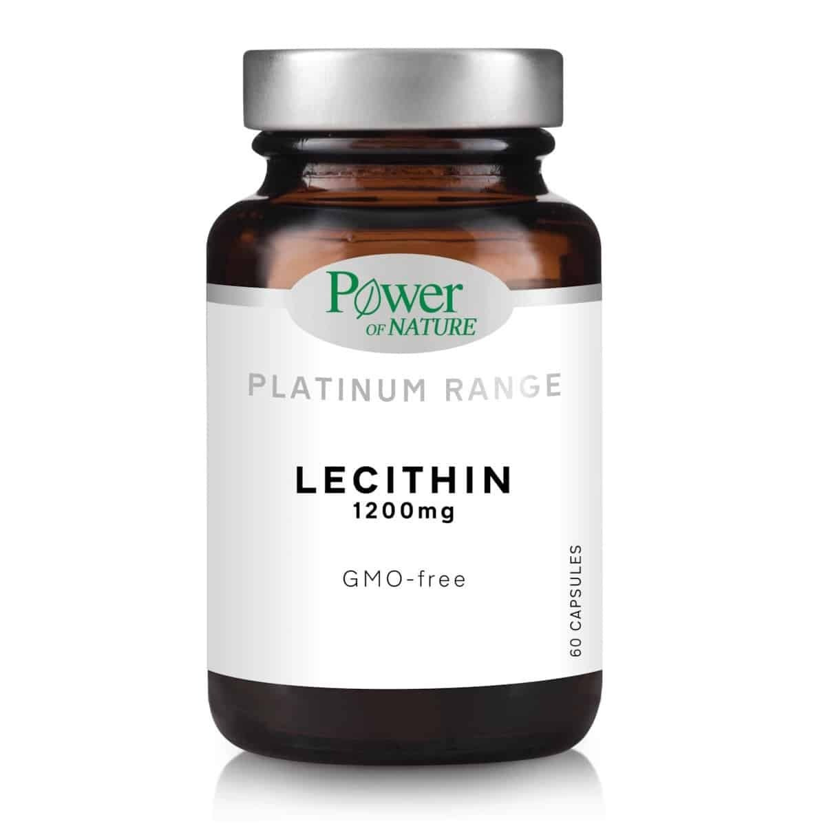 Power Of Nature Platinum Range Lecithin Συμπλήρωμα Διατροφής με Λεκιθίνη 1200mg 60 κάψουλες - Image 1