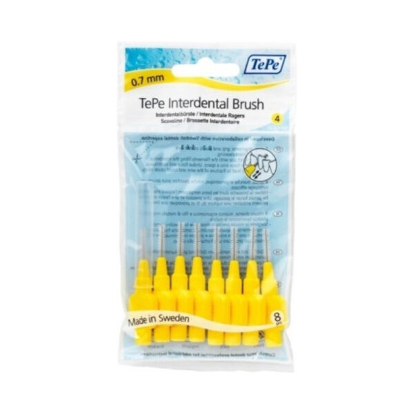 TePe Μεσοδόντια Βουρτσάκια 0.7mm Κίτρινα 8τμχ