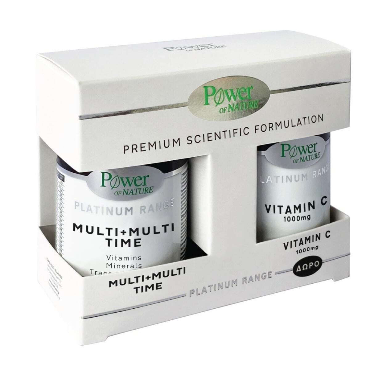 Power Of Nature Platinum Range Multi+Multi Time & Vitamin C 1000mg Βιταμίνη για Ενέργεια & Ανοσοποιητικό 50 ταμπλέτες - Image 1