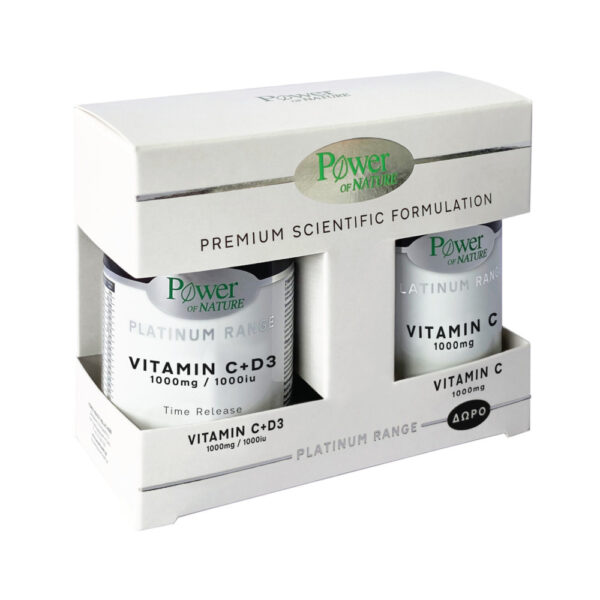 Power Of Nature Vitamin C+D3 1000mg & Vitamin C 1000mg Βιταμίνη για Ενέργεια & Ανοσοποιητικό 1000mg 50 ταμπλέτες